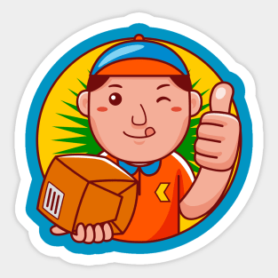 Courier Man Sticker